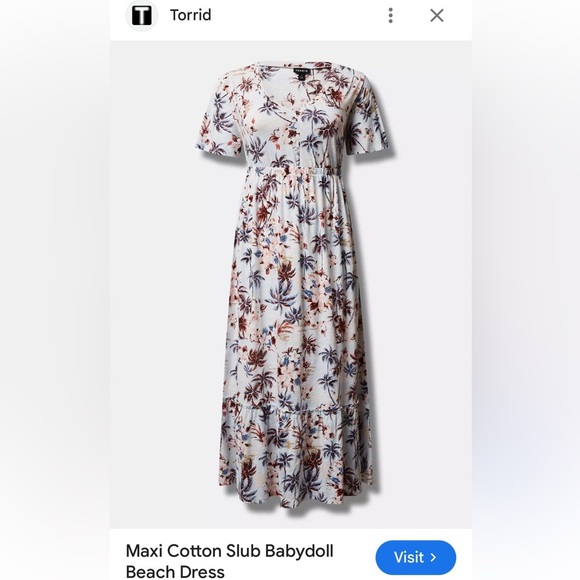 Torrid maxi slub, baby doll beach dress Maxi women’s plus size 4X - Picture 1 of 11